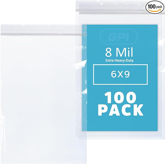 6" x 9" Small Reclosable Zip Bag - Heavy-duty 4 Mil, Bulk Case of 200 - Clear, Resealable Zip Top Lock for Storage & Packaging Food, Sandwiches, Cookies, Nuts, Bolts & Screws.