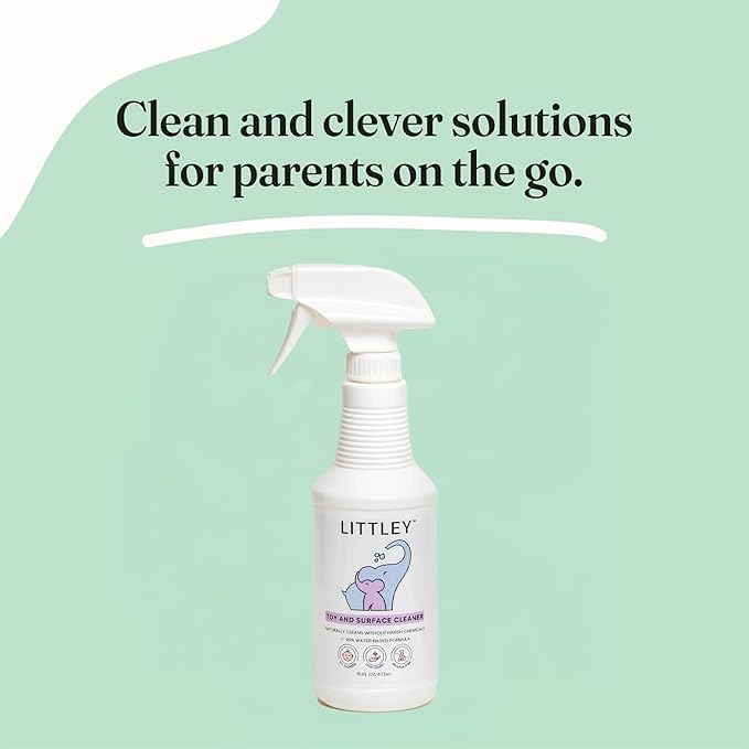 Littley Toy & Surface Cleaner | Alcohol-Free HOCl Spray for Baby Toys & High-Touch Surfaces | Fragrance-Free Formula | Gentle Cleaning for Everyday Messes | 16 oz