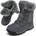Womens Winter Snow Boots Mid-Calf Booties Warm Fur Lined Cold Weather Shoes