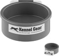 Dog Crate Water Bowl No Spill, 20oz Food-Grade Polypropylene Feeder (Grey) | Secure Crate Mount with Covered Parts, Travel-Ready, Easy-To-Clean Design for Home, Crate Training and Travel
