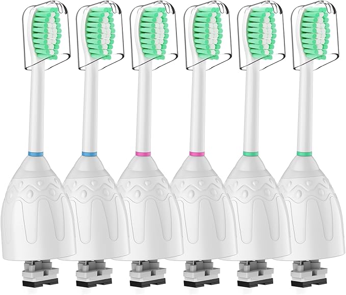 Toothbrush Heads for Philips Sonicare Replacement Brush Heads Medium Soft Dupont Bristles Electric Toothbrush Replacement Heads Fit E-Series Essence Xtreme Elite Advance and CleanCare, 6 Pack
