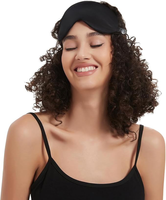 Alaska Bear Sleep Mask Silk Eye Cover with Shaped Pad, Machine Washable | Pressure-free Sleeping, Foam Insert, Upgrade Contour Over Conventional Flat Satin Eye Masks