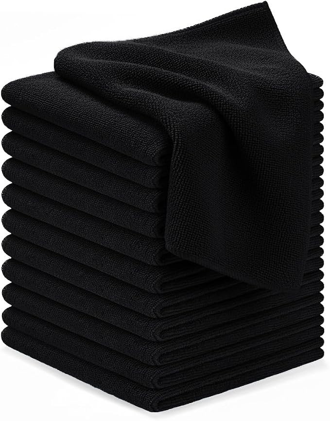 Avalon Towels Microfiber Cleaning Cloths (Value Pack of 12) - Size 12 x 12 Inches, Highly Absorbent Cleaning Rags, Lint Free, Reusable and Washable, Microfiber Towels for Cars