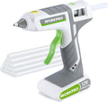 WORKPRO Full Size Cordless Hot Melt Glue Gun - 12V Rechargeable Fast Preheating Glue Gun Kit with 15pcs Full Size Glue Sticks, Auto Power-off Glue Gun for DIY Project, Art, Craft, Decoration - White