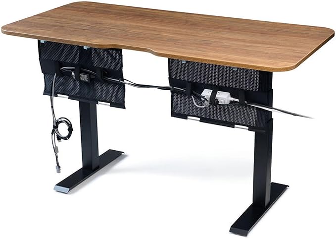 Perfect POSTURE Mini Mesh Cable Organizer – Clamp-Mounted Under Desk Cable Management System, Flexible Mesh & Standing Desk Compatible – Black, 19” (2-Pack)