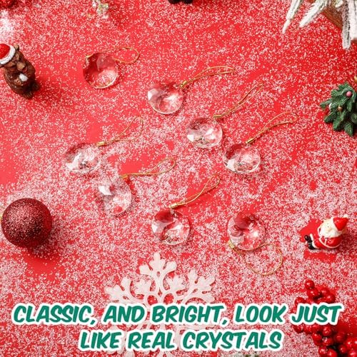 Syhood 100 Pcs Crystal Christmas Tree Ornaments, Prisms