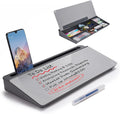 TSJ OFFICE Desktop Whiteboard Dry-Erase-Board - Computer Keyboard Stand White Board Surface Pad with Drawer, Desk Organizers with Accessories for Office, Home, School Supplies - Complete Grey