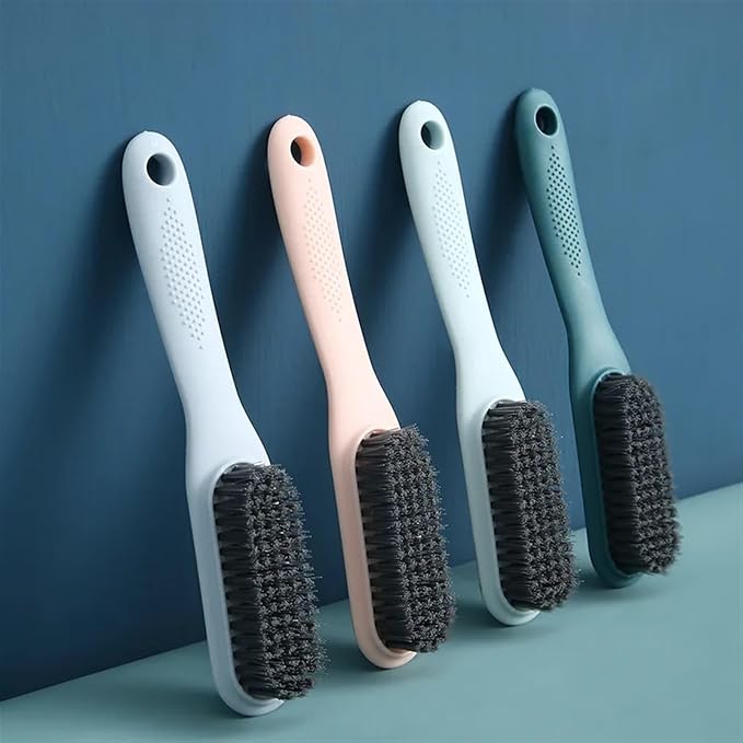 Shoes Brush,Cleaner Brush,2pc Portable Shoes Cleaning Brush Sneakers Washing Brushes Long Plastic Household Cleaner Accessories Shoe Polish Brushes(Pink)