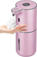 OHIFAST Automatic Foaming Soap Dispenser Touchless, USB Rechargeable Smart Hand Soap Dispenser, 6-Level Adjustable, 12.8oz/380mL Wall Mounted for Bathroom Kitchen Dish Soap-Rose Gold