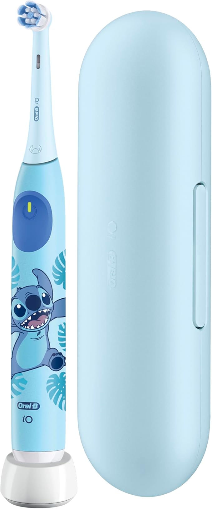 Oral-B iO Kids Limited Rechargeable Electric Powered Toothbrush, Stitch - Automatic Pressure Sensor - 3 Cleaning Settings - Music Timer - 28 Day Battery Life - Travel Case