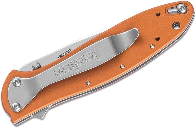 Kershaw Leek, BlackWash Pocket Knife (1660BLKW); 3 Sandvik 14C28N Steel Blade, 410 Stainless Steel Handle, BlackWash Finish, SpeedSafe Assisted Open, Frame and Tip Locks, Reversible Pocketclip; 3 OZ