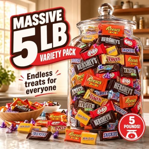 Chocolate Assorted Bulk Candy - 5 LB Chocolate Candy Variety Pack - Bulk Chocolates MilkChocolate Candies & DarkChocolate - BulkCandy Mix for CandyBags - CandyBulk