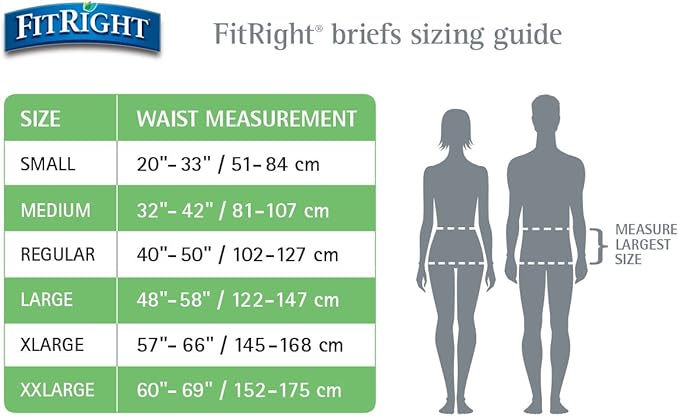 FitRight OptiFit Extra Adult Briefs, Incontinence Diapers with Tabs, Moderate Absorbency, 2XL, 60 to 70", 20 Count (Pack of 2)