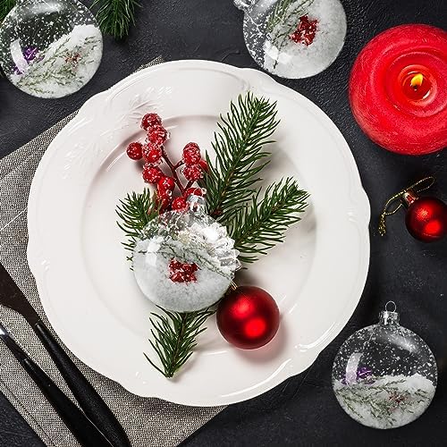 Liliful 24 Christmas Clear Glass Ornament Crafts DIY for Christmas Tree 3"