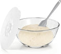 Keway 4.7 Quart Large Glass Mixing Bowl with Lid,Large Glass Bowl for Sourdough Bread Making,Kitchen Salad Bread Storage