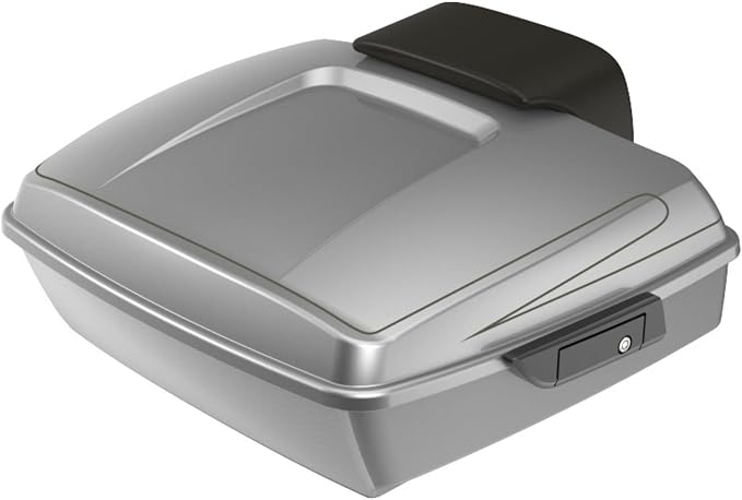 Advanblack Road Glide Tour Trunk Pack Dark Platinum Chopped Tour Trunk Pack Backrest Pad for '97-'25 Harley Touring Road King Street Glide Electra Glide CVO models