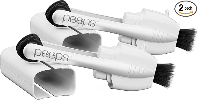 Peeps Glasses Cleaner - for Eyeglasses, Reading Glasses, and More - Lens Cleaner with Carbon Microfiber Tech-Injected White-2 Count (Pack of 1)