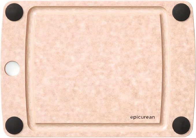 Epicurean All-In-One Cutting Board with Non-Slip Feet and Juice Groove, 10" × 7", Natural/Black (Pack of 6)