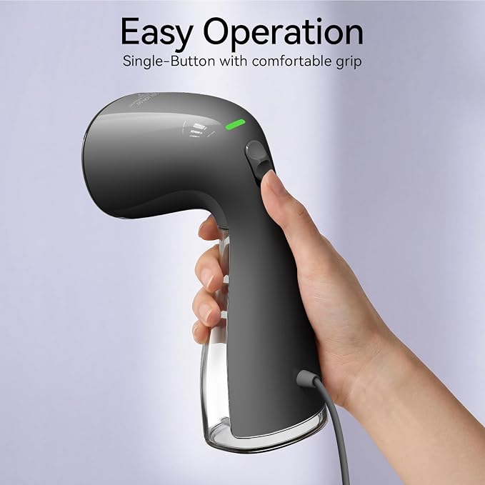 HiLIFE Steamer for Clothes, 1100W Clothes Steamer, Fast Wrinkle Removal with Large 300ml Tank, Ideal for All Fabrics, Easy to Use, Compact and Portable Travel Garment Steamer-Grey