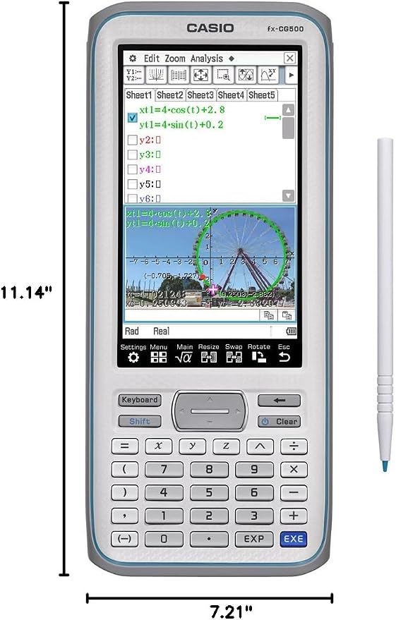 Casio fx-CG500 Graphing Calculator – Touchscreen with Stylus | CAS Functionality, Drag-and-Drop | Ideal for Advanced Math, Calculus & Engineering