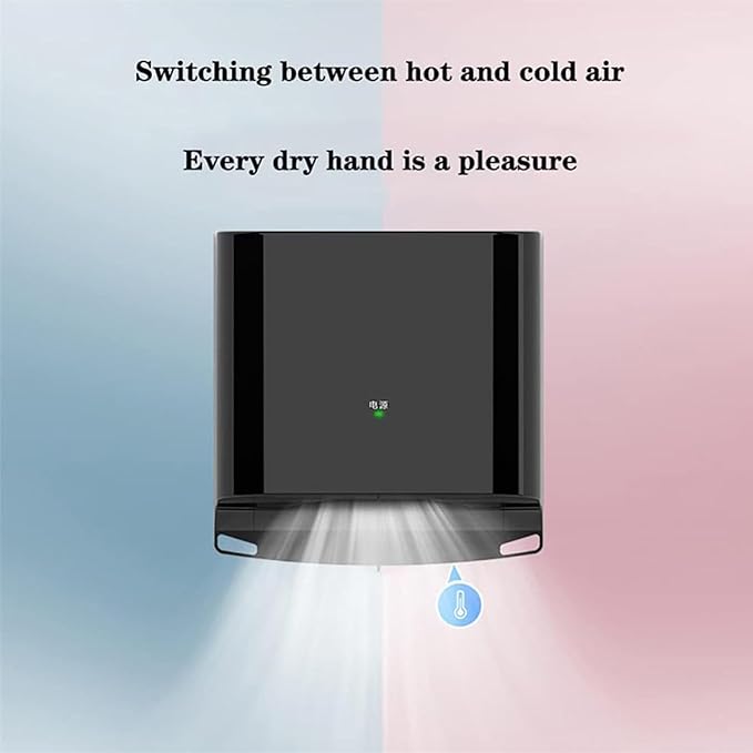 Compact Hand Dryer, Electric Hand Dryer, High Speed Automatic Hand Dryer, Commercial or Household, Toilet Hand Dryer.Abs Housing.1250w,Black