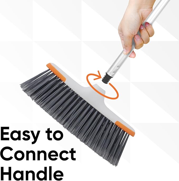 Superio Lightweight Essential Household Broom with Metal 3-Part Handle Indoor and Outdoor Use