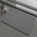 Fast Drying Stone Bath Mats for Bathroom, Non-Slip Diatomaceous Earth Bath Mat, Super Absorbent Bath Mat Stone (23.6''×15.4" Dark Gray Flow)