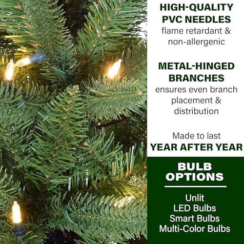Fraser Hill Farm 7.5-Ft Winter Falls Christmas Tree with White Lights