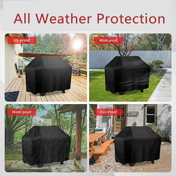 Grill Cover for Cuisinart GAS-2556AS, 420D Oxford Fabric BBQ Grill Cover with Adjustable Side Straps, Bottom Drawstring Cord Lock, Storage Bag Included,C 72 Inch (72" x 26" x 51")