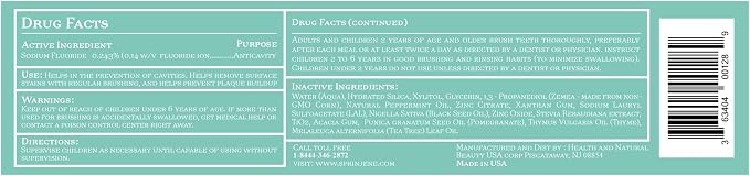SprinJene Natural Total Care Toothpaste – Fluoride Toothpaste for Cavity Protection & Gum Health – Natural Formula with Patented Black Seed Oil & Zinc – Made in the USA (4 Pack)