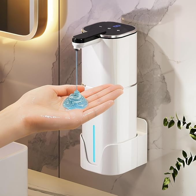 Automatic Liquid Soap Dispenser Touchless, Hands Free for Bathroom Kitchen | 90 Days Standby,520ml Large Capacity,8 Adjustable Levels,Type-C Supports Fast Charging,Hang On The Wall With A Bracket