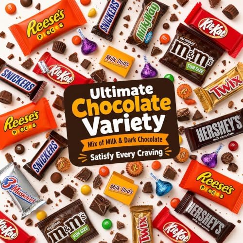 Chocolate Assorted Bulk Candy - 5 LB Chocolate Candy Variety Pack - Bulk Chocolates MilkChocolate Candies & DarkChocolate - BulkCandy Mix for CandyBags - CandyBulk