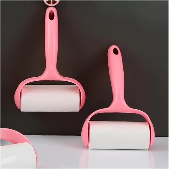 Lint Roller with 8 Rolls Refills Sticky Paper Pet Hair Remover Kit Tearable Adhesive Glutinous Brush