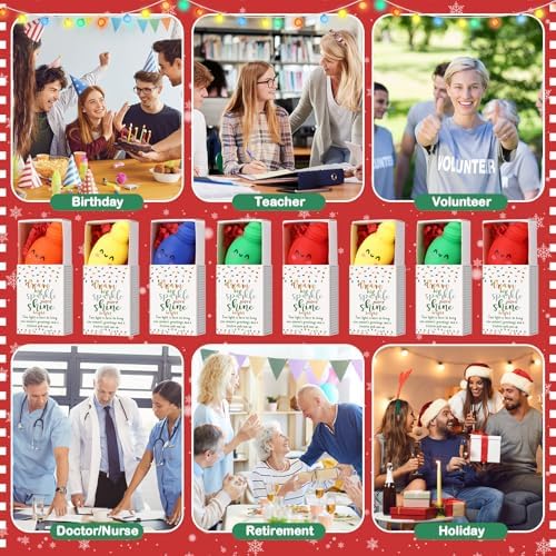 20 Sets Christmas Positive Gifts Light Bulb Party Favors with Boxes