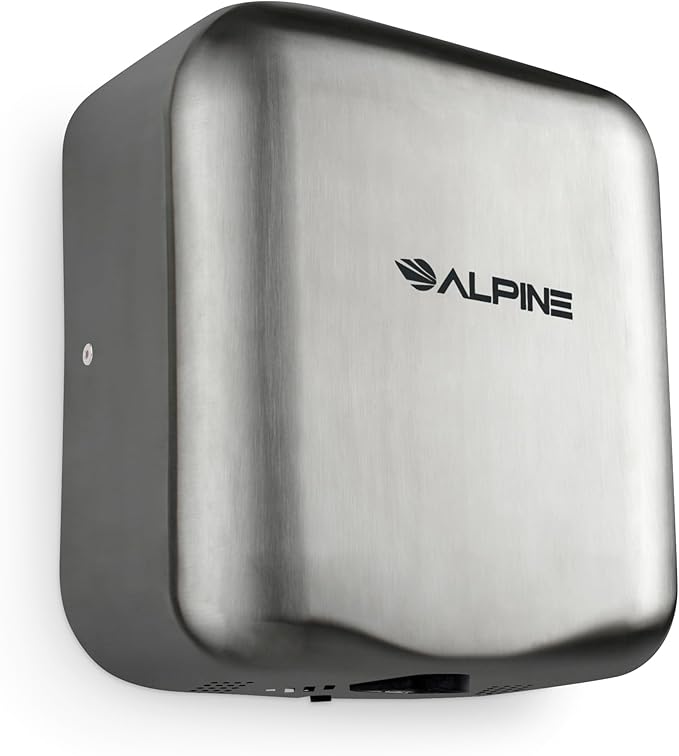 Alpine Hemlock Hand Dryer for Bathroom - Heavy Duty Stainless Steel, Commercial High Speed Hot Air Hand Blower | 1800Watts | 110-120Volts | Quick & Easy Installation - 5 Years Coverage