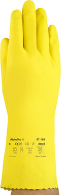 Ansell AlphaTec 87-198 Chemical Protection Gloves - XL, Yellow (Case of 144)