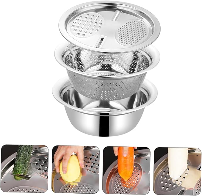 Vegetable Slicer Multifunctional Cheese Grater Kitchenware Peeler Fruit Slicer Bowl for Slicing Dicing