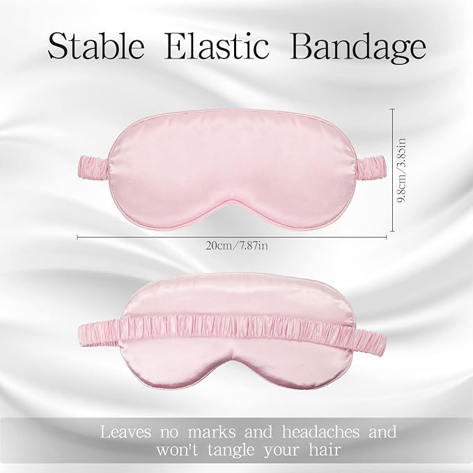 Coume Silk Sleep Mask Eye Coverings for Sleeping Smooth Soft Eye Covers Mask with Elastic Strap for Sleeping Blocking Lights Travel Relax (32), One Size