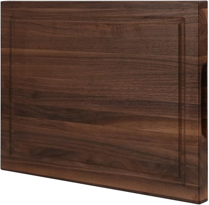 Walnut Cutting Board for Kitchen, USA Grown Hardwood, 16 x 12, with Invisible Inner Handle, Prefinished with Food-Grade Oil, Suitable for Kitchen Edge Grain, 1" Thick