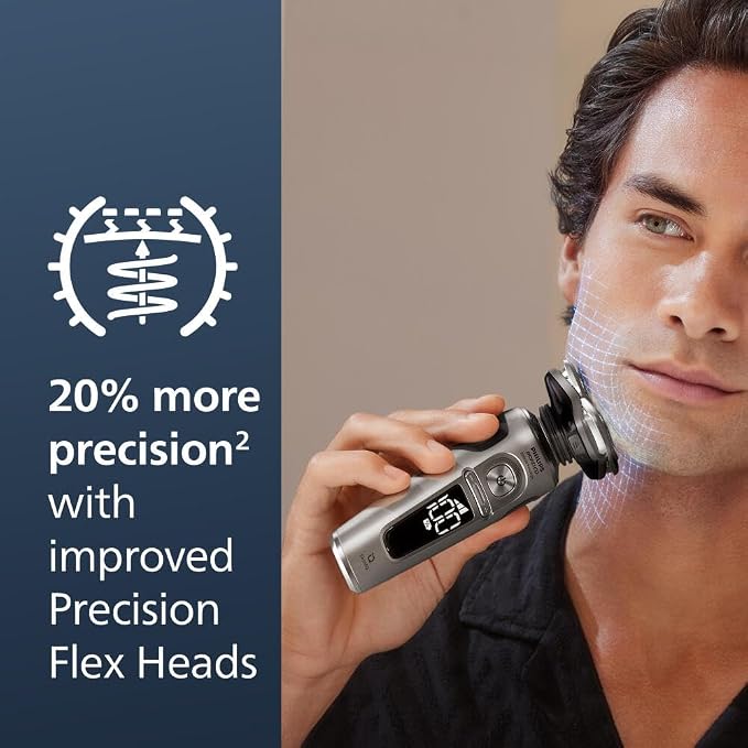 Philips Norelco Shaver Series 9000 Prestige Special Edition, Wet & Dry Electric Shaver, Lift/Cut & SenseIQ Technology, Nose & Precision Trimmer, Cleaning Pod & Premium Case, SP9842/85