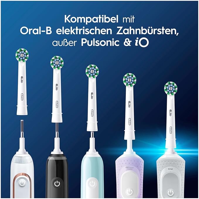 Oral-B PRO CrossAction Replacement Electric Toothbrush Heads, White, 2-Pack of 8 Count - 16 Brush Heads Total