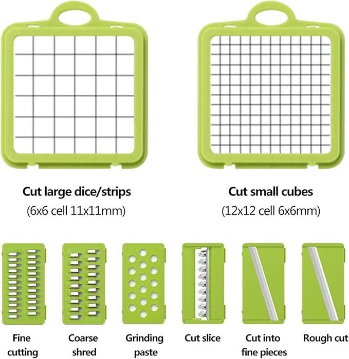 Vegetable Cutter Slicer with Drain Basket Potato Peeler Carrot Grater Kitchen Tool Set(14 in 1)