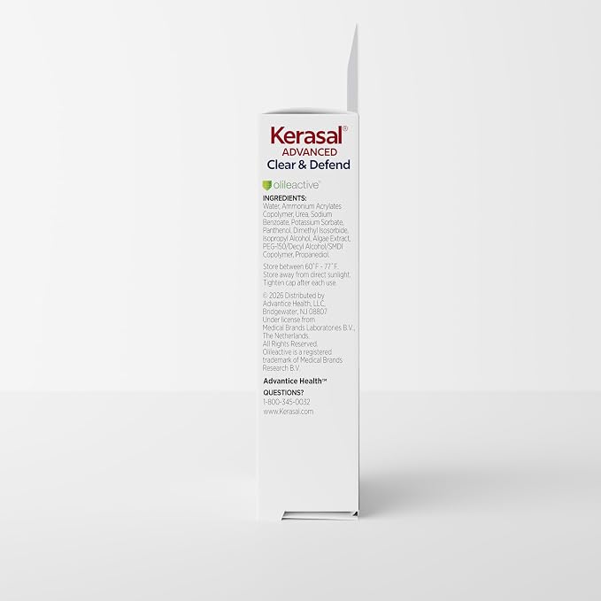 Kerasal Advanced Clear & Defend Nail Renewal, Polish-Compatible Nail Repair with Urea and Spirulina, 0.13 Fl Oz