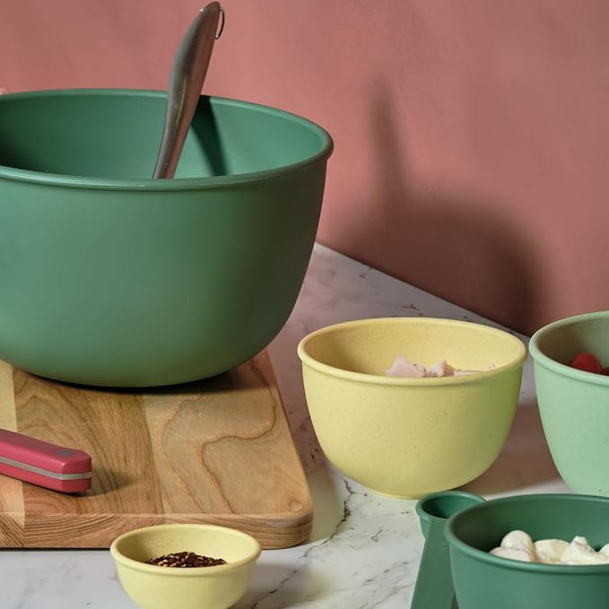 Bamboozle Astrik Baking Bundle | 5 Piece Mixing Bowl Set | Measuring Cups and Spoons | Cooking and Meal Prep | Dishwasher Safe | Microwave Safe | Fresh Guacamole