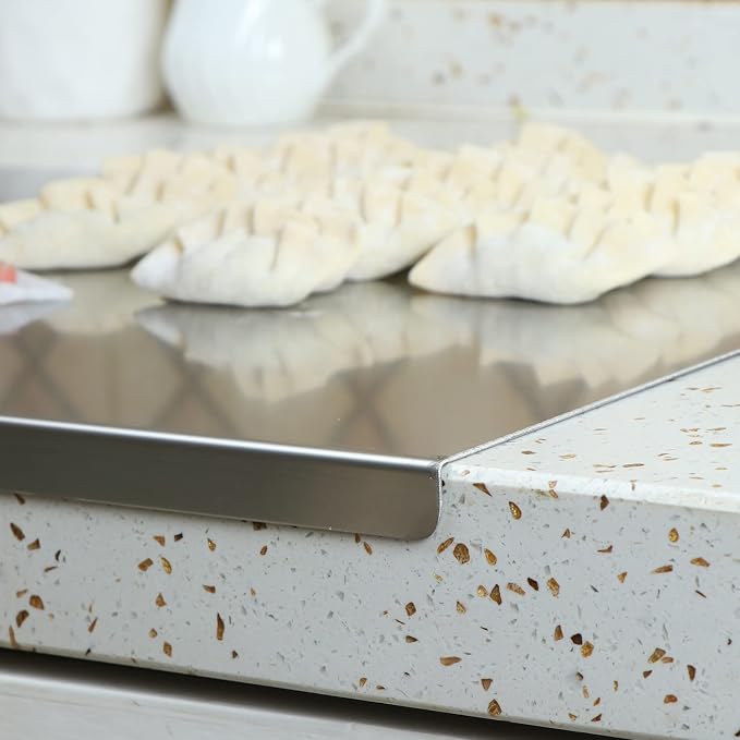 304 Stainless Steel Extra Large Cutting Board for Kitchen, 31.5 x 19.7 in | Chopping Boards, Metal Baking Noodle Pastry Kneading Dough Board with Lip for Meat, Vegetables, Bread, Fruits