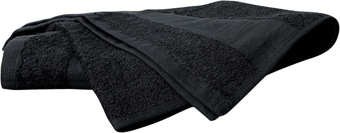 ForPro 12ct Bleach Tough Salon Towels, 16Wx27L in, Black, 100% Cotton | for Salon, Spa & Gym Use, Hand Towels, Bleach-Safe Salon Towels, Absorbent Spa Towels, Barber Towels, Salon & Spa Essentials