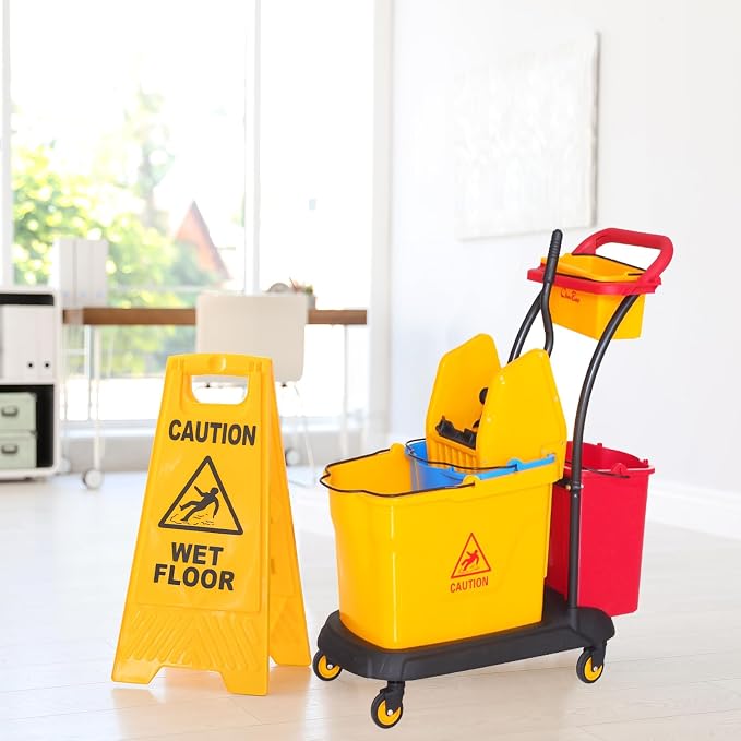Sasylvia Yellow Mop Wringer Replacement Down Press Mop Bucket Wringer Industrial Cleaning Accessories for Commercial Floor Mopping Buckets Restaurant Supplies, 26quart or 33 Quart(Down Press)