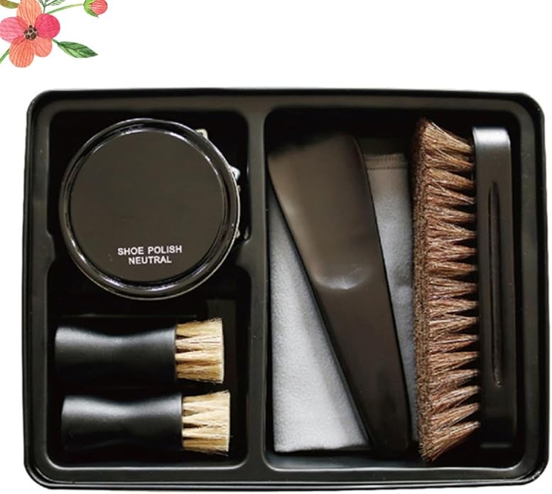 Leather Shoe Care Set with Shoe Polish Cream Portable Black Leather Cleaning Kit Effective Cleaning for Men and Women