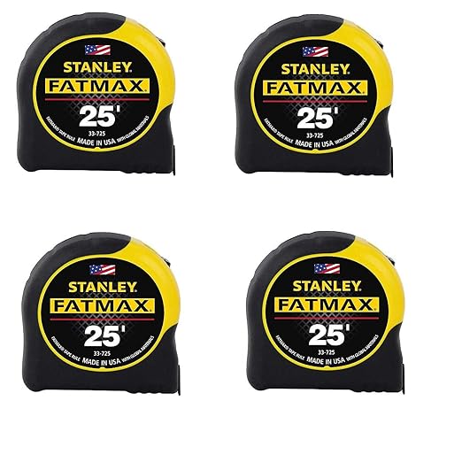 Stanley FATMAX Tape Measure, 25-Foot, 4 Pack (33-725)