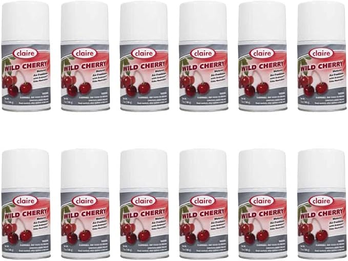 Claire CL107-12pk Wild Cherry Metered Air Freshener; 7 Oz. Net Wt.,12 Count